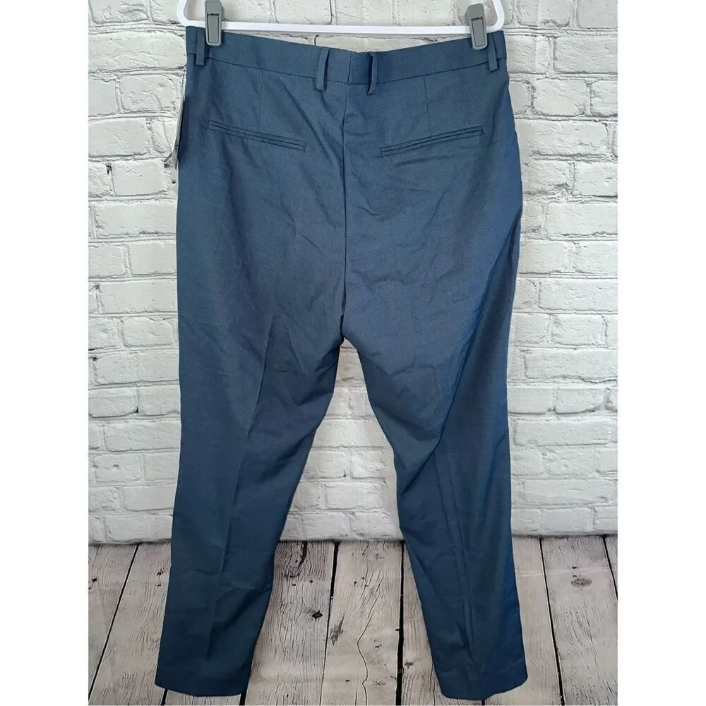 H&M Men’s Dress Pants 38R Slim Fit Stretch Gray/Blue